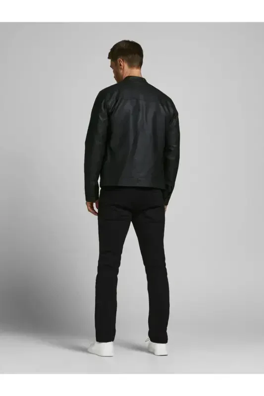 Jack & Jones Slim Fit Qora Erkaklar Teri Ko'ylagi - 4