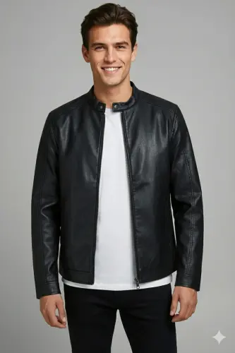 Jack & Jones Slim Fit Qora Erkaklar Teri Ko'ylagi - 3