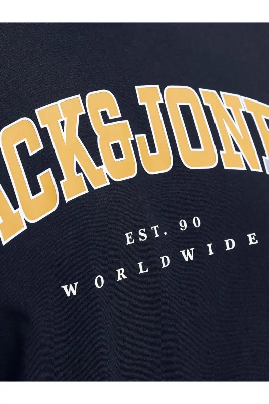 Jack Jones Slogan Logo Erkaklar futbolkasi To'q ko'k-Navy - 7