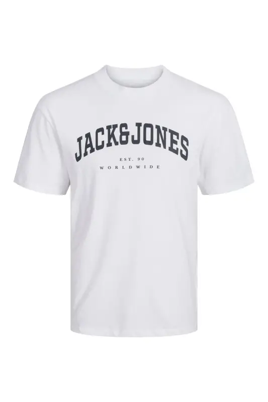Jack Jones Slogan Logo Erkek Tişört White - White-Slogan - 2