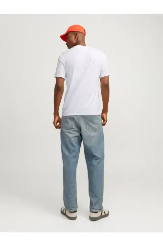 Jack Jones Slogan Logo Erkek Tişört White - White-Slogan - 6