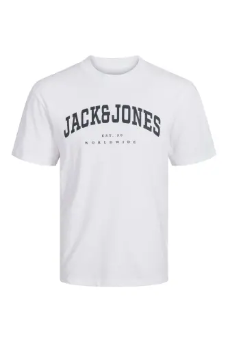 Jack Jones Slogan Logo Erkek Tişört White - White-Slogan - Jack & Jones (1)