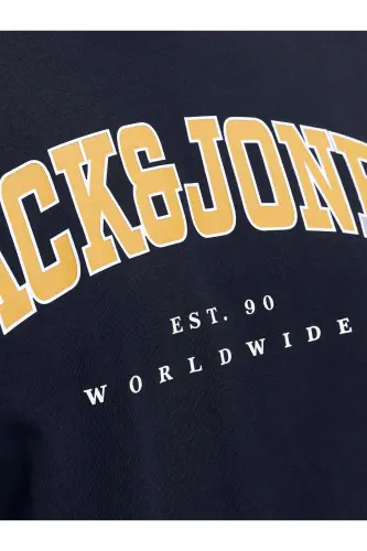 Jack Jones Slogan Logo Мужская Футболка Темно-синий - 7