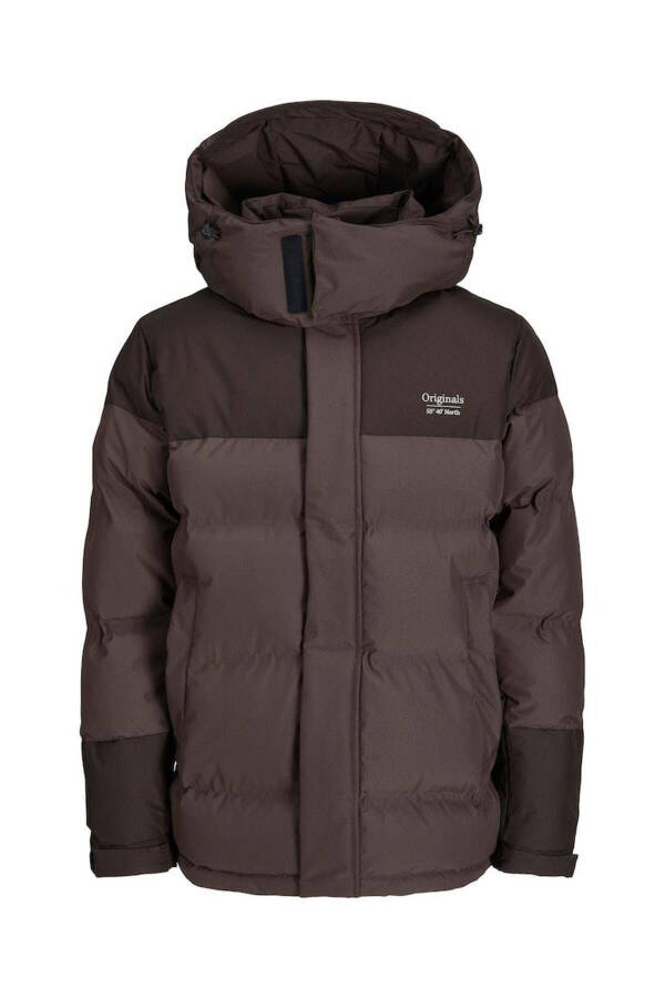 Jack Jones Twıce Techıncal Puffer Erkek Mont 12238881 - Kahve - 1