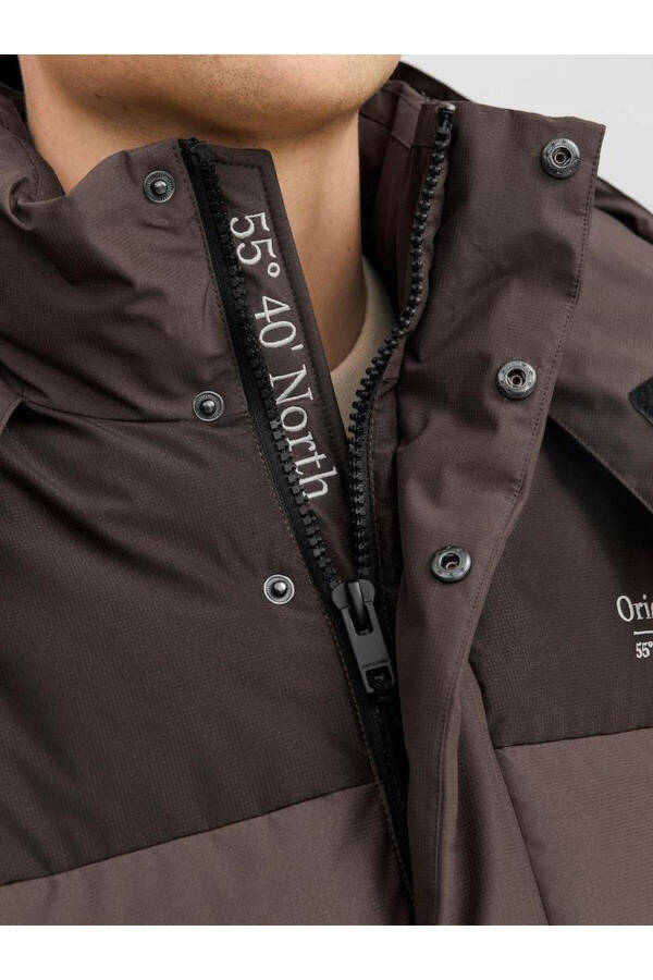 Jack Jones Twıce Techıncal Puffer Erkek Mont 12238881 - Kahve - 2