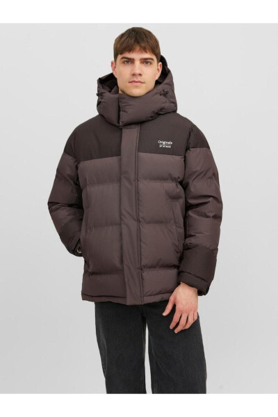 Jack Jones Twıce Techıncal Puffer Erkek Mont 12238881 - Kahve - 4