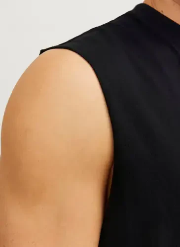 Jack & Jones Velosiped Yoqali Qora Erkaklar Futbolkasi JORVESTERBRO SLEEVELESS TEE SN - 4