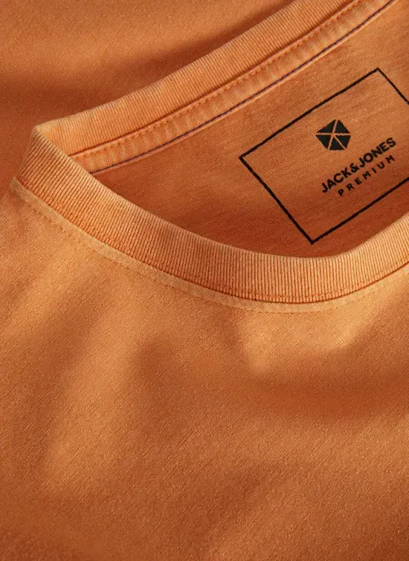 Jack & Jones Velosiped Yoqali To'q sariq Erkaklar Futbolkasi JPRBLUSEBASTIAN SS TEE - 3