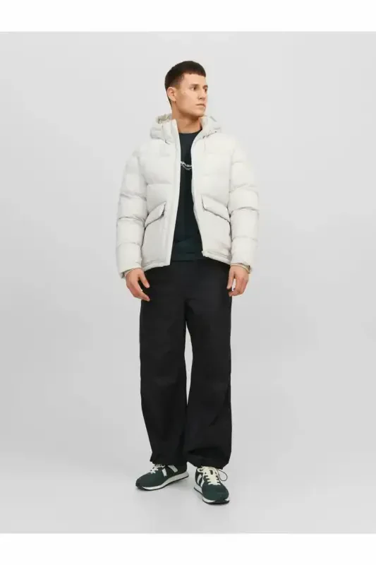 Jack & Jones Vesterbro Puffer, Erkaklar uchun bej rangli kaputli ko'ylagi - 4
