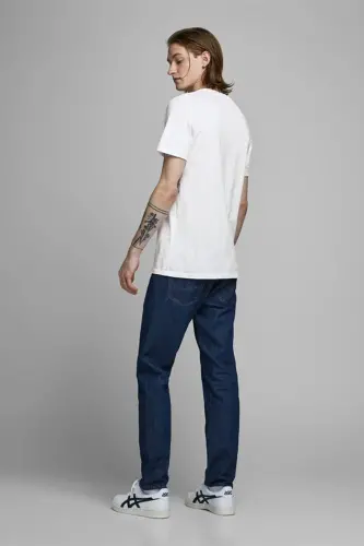JACK JONES Yazılı Erkek Bisiklet Yaka Tişört 12151955-WHITE - JACK & JONES (1)