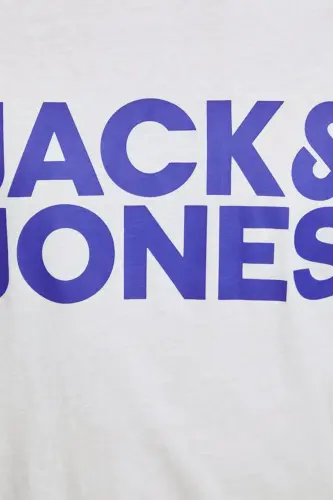 JACK JONES Yazılı Erkek Bisiklet Yaka Tişört 12151955 - WHITE - 5