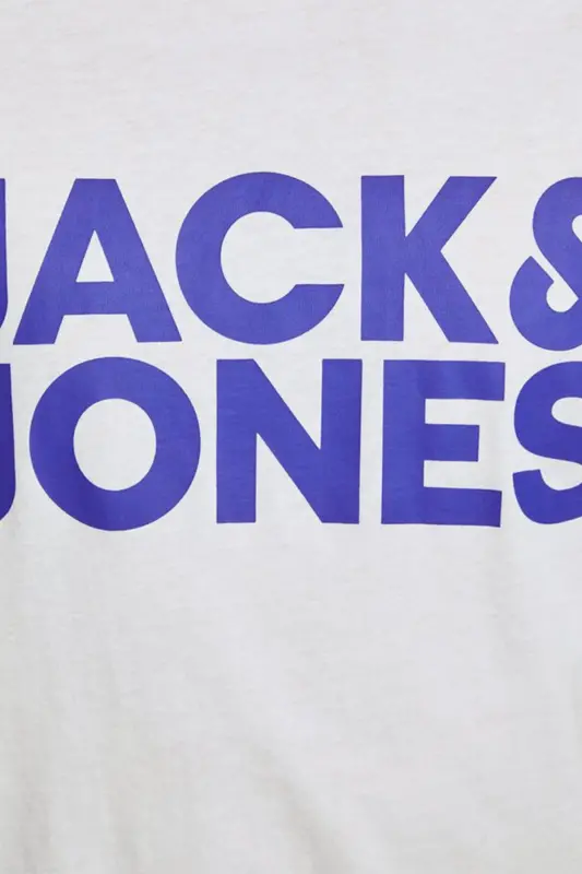 JACK JONES Yazılı Erkek Bisiklet Yaka Tişört 12151955 - WHITE - 5