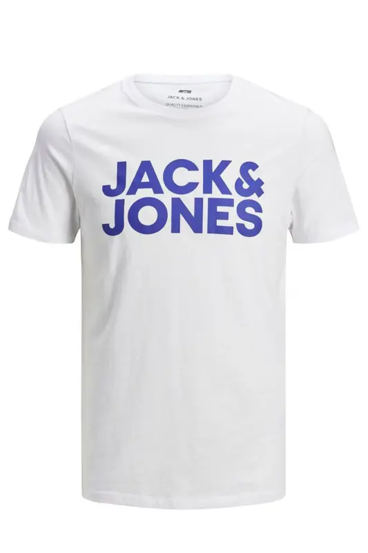 JACK JONES Yazılı Erkek Bisiklet Yaka Tişört 12151955 - WHITE - 7