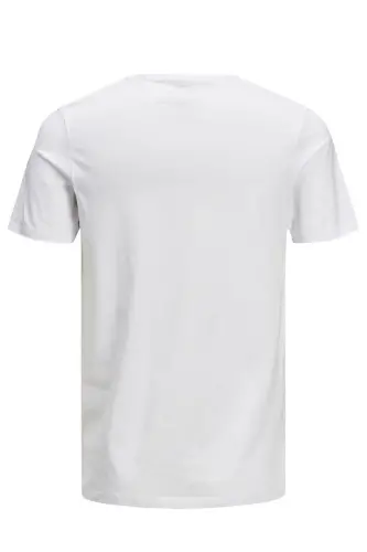 JACK JONES Yazılı Erkek Bisiklet Yaka Tişört 12151955 - WHITE - 8