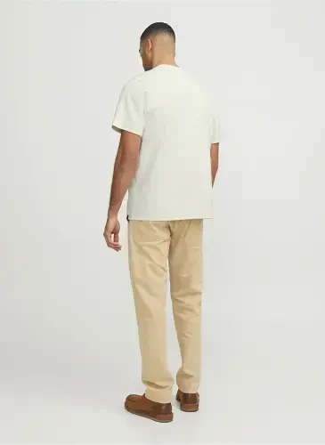 Jack & Jones Yumaloq Yoqali Singan Oq Erkaklar Futbolkasi RDDLUCA TEE S/S CREW NECK NOOS - 7