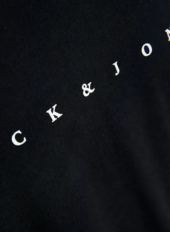 Jack & Jones Yuqori Qora Erkaklar futbolkasi JJESTAR JJ TEE SS NOOS - 3