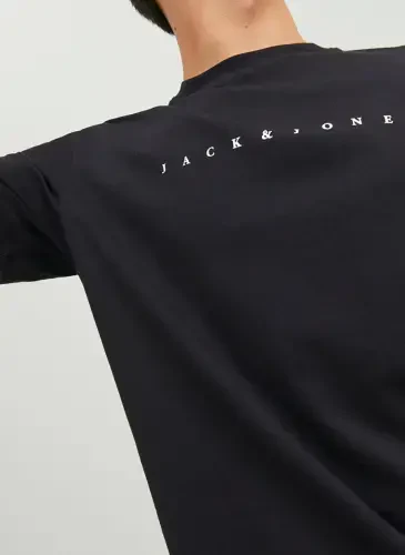 Jack & Jones Yuqori Qora Erkaklar futbolkasi JJESTAR JJ TEE SS NOOS - 5