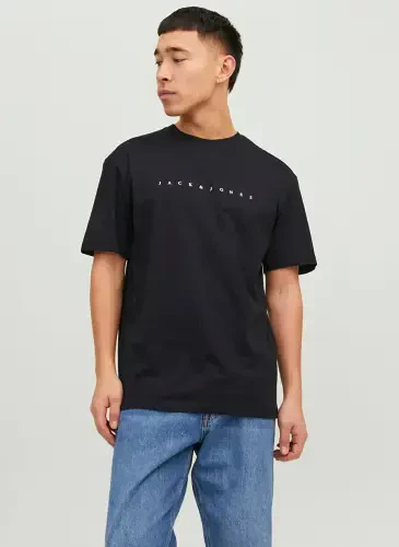 Jack & Jones Yuqori Qora Erkaklar futbolkasi JJESTAR JJ TEE SS NOOS - 6