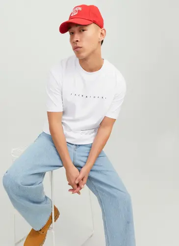 Jack & Jones Yuvarlak Yaka Beyaz Erkek T-Shirt JJESTAR JJ TEE SS NOOS - 4