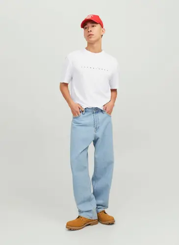 Jack & Jones Yuvarlak Yaka Beyaz Erkek T-Shirt JJESTAR JJ TEE SS NOOS - 5