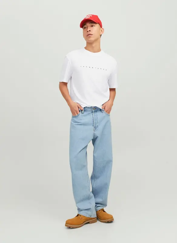 Jack & Jones Yuvarlak Yaka Beyaz Erkek T-Shirt JJESTAR JJ TEE SS NOOS - 5