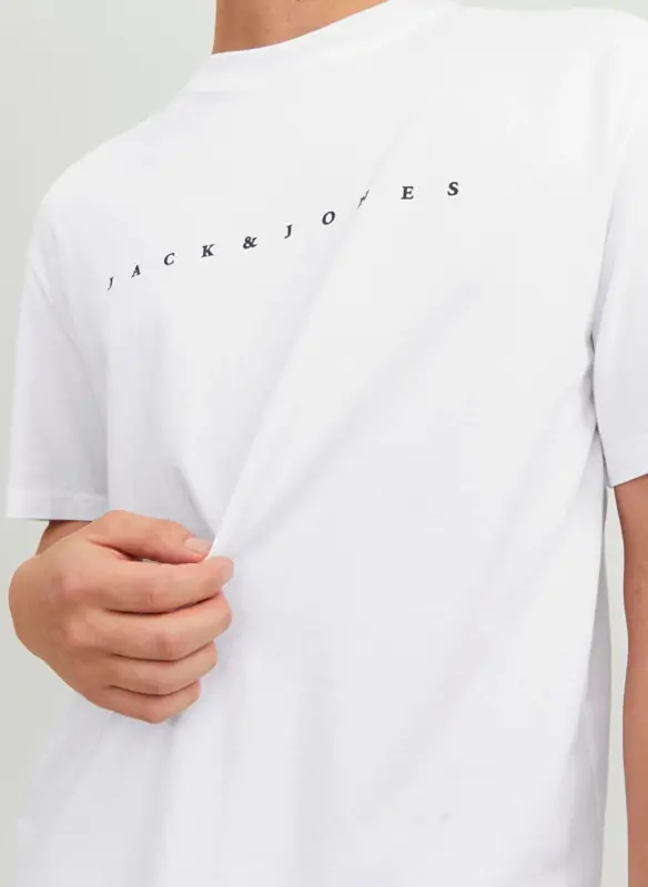 Jack & Jones Yuvarlak Yaka Beyaz Erkek T-Shirt JJESTAR JJ TEE SS NOOS - 7