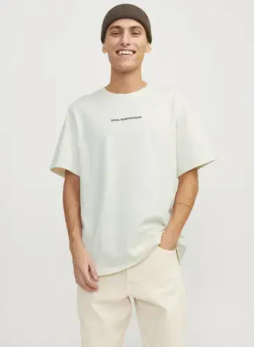 Jack & Jones Yuvarlak Yaka Kırık Beyaz Erkek T-Shirt RDDODIS TEE S/S CREW NECK SN - 6