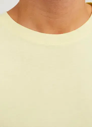 Jack & Jones Yuvarlak Yaka Krem Erkaklar Futbolkasi JJEORGANIC BASIC TEE SS O-NECK NOOS - 4