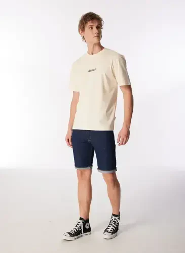 Jack & Jones Yuvarlak Yaka Krem Erkek T-Shirt JORLAFAYETTE EMB TEE SS CREW NECK - 2