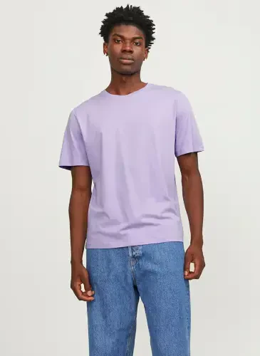 Jack & Jones Yuvarlak Yaka Mor Erkek T-Shirt JJEORGANIC BASIC TEE SS O-NECK NOOS - 1