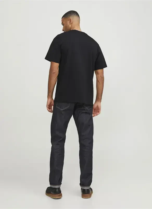 Jack & Jones Yuvarlak Yaka Qora Erkak Futbolkasi RDDLUCA TEE S/S CREW NECK NOOS - 8