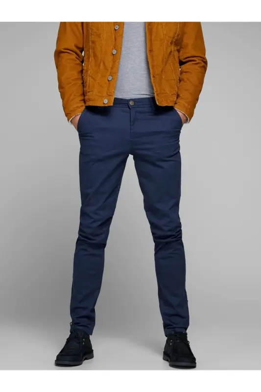 Jack & Jones Зауженные темно-синие мужские брюки 12150148 - Темно-синий - 2