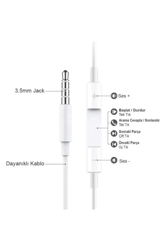 Jack kirishli oq simli quloqchinlar Ios Android bilan mos keladigan 3.5 mm quloqchinlar - 2