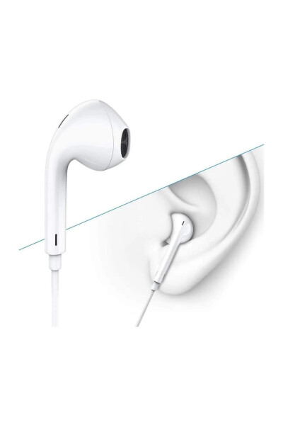 Jack kirishli oq simli quloqchinlar Ios Android bilan mos keladigan 3.5 mm quloqchinlar - 9