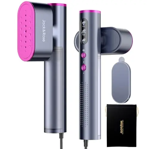 Jack ＆ Rose Travel Steamer for Clothes,100-220V Portable Iron,15s Heat Up,Steamer ＆ Iron 2 In 1, Travel Size,Large Ceramic Heat Panel,for Global and Europe - 3