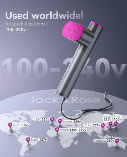 Jack ＆ Rose Travel Steamer for Clothes, 100-220V Portable Steamer, 15s Heat Up, Steamer ＆ Iron 2 In 1, Travel Size Garment Steamer, Large Ceramic Heat Panel, for Global ＆ Europe Traveling - 7