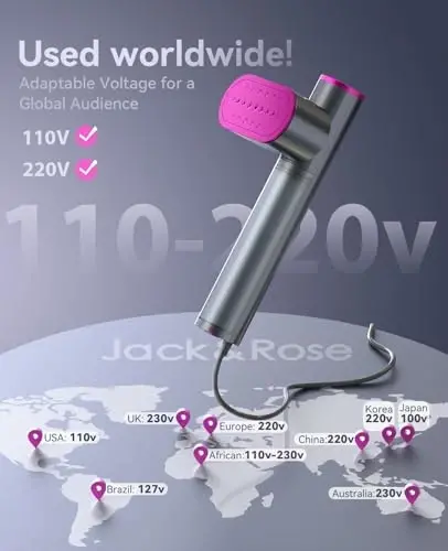 Jack ＆ Rose Travel Steamer for Clothes, 100-220V Portable Steamer, 15s Heat Up, Steamer ＆ Iron 2 In 1, Travel Size Garment Steamer, Large Ceramic Heat Panel, for Global ＆ Europe Traveling - 1