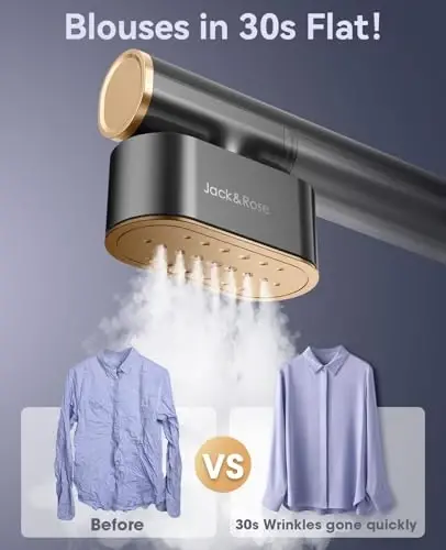 Jack ＆ Rose Travel Steamer for Clothes,100-220V Portable Iron,15s Heat Up,Steamer ＆ Iron 2 In 1, Travel Size,Large Ceramic Heat Panel,for Global ＆ Europe - 4
