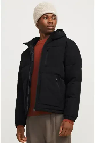Jacket Water Repellent Cold Proof Black Men's Coat-Black - 1