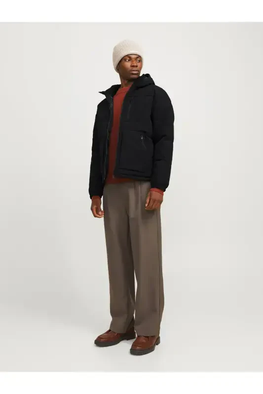 Jacket Water Repellent Cold Proof Black Men's Coat-Black - 7