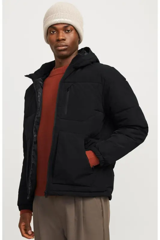 Jacket Water Repellent Cold Proof Black Men's Coat-Black - 10