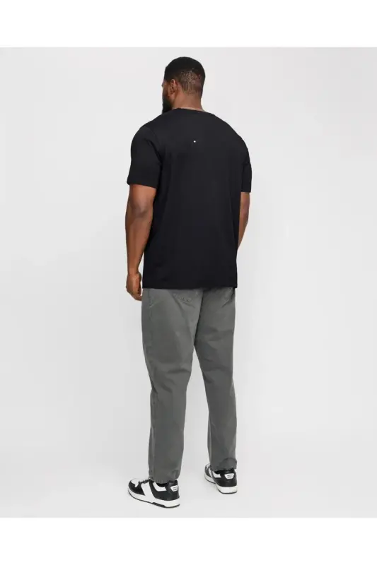 JACK&JONES 12158505 SOL GOGUS YAZILI BUYUK BEDEN KISA KOL TSHIRT - SIYAH-SIYAH - 11
