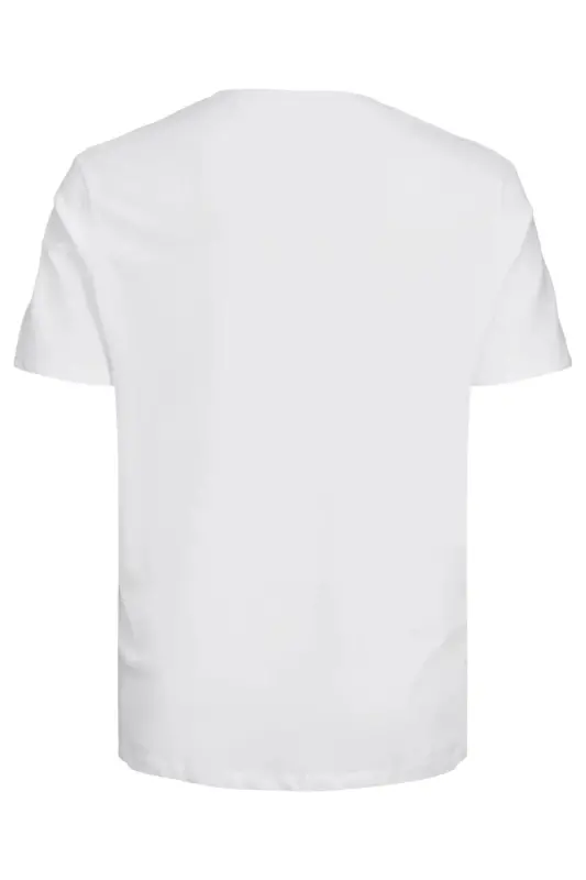 JACK&JONES 12158505 SOL GOGUS YAZILI BUYUK BEDEN KISA KOL TSHIRT - BEYAZ - 8