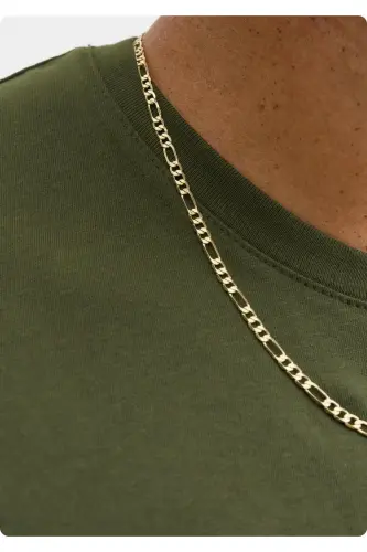 JACK&JONES 12158505 SOL GOGUS YAZILI BUYUK BEDEN KISA KOL TSHIRT-HAKİ - 4