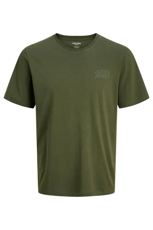 JACK&JONES 12158505 SOL GOGUS YAZILI BUYUK BEDEN KISA KOL TSHIRT-HAKİ - 7