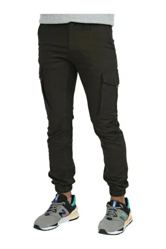 Jack&Jones 12178113 Paul Flake Olive Night Kargo Pantolon Füme - Füme - 1