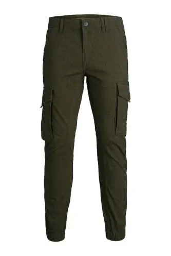 Jack&Jones 12178113 Paul Flake Olive Night Kargo Pantolon Füme - Füme - 5