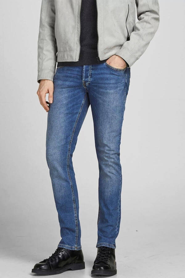 Jack&Jones 12184473 Slim Glenn 5 Cep Erkek Pantolon - Mavi - 1