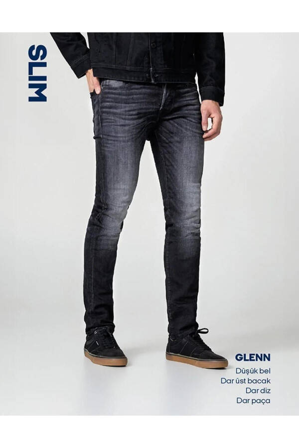 JACK&JONES 12243593 Slim/Glenn Orijinal 5 Cep Likralı Denim Pantolon - 5