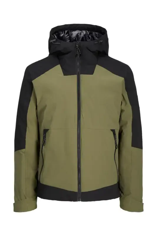 Jack&Jones Axel Transitional Men's Khaki Hooded Jacket - JACK & JONES